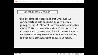 Communication Ethics  by: Gucor