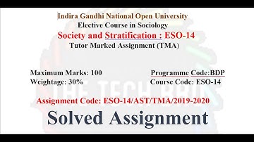 IGNOU ESO 14 Solved Assignment 2019-20