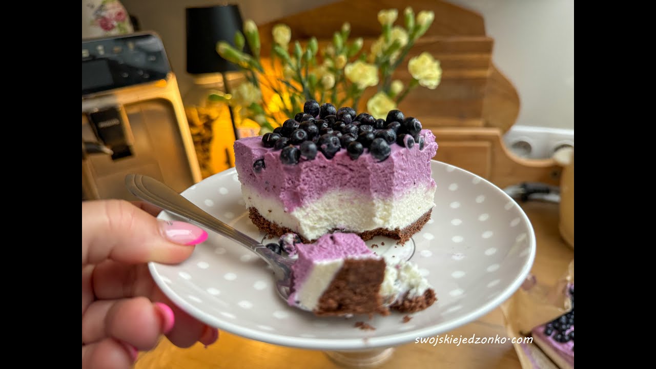 Sernik jagodowy na zimno , lekki i kremowy #deser #jagody #prostyprzepis