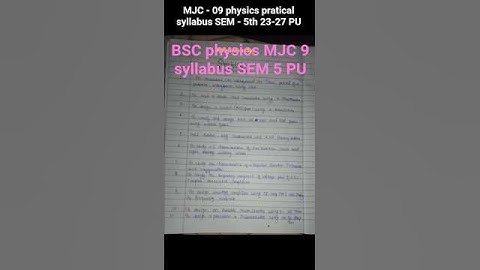 syllabus of BSC physics MJC 9 semester 5 PU 23-27📚✍️ #bscphysics#mjc9#sem5#patnauniversity#mmc