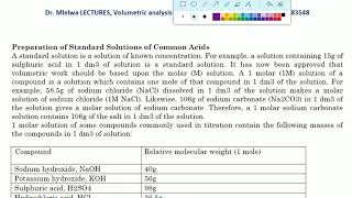 Form three chemistry, Volumetric analysisbsession 2, concept of standard solutions screenshot 4
