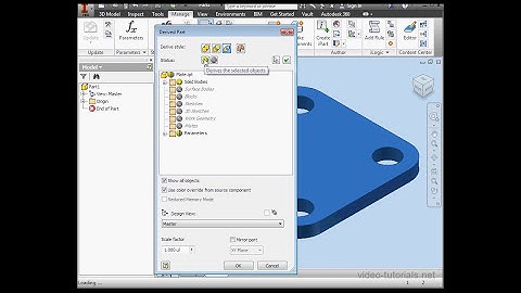 How to create and work with derived parts #1 - AutoDesk Inventor Assembly Tutorials