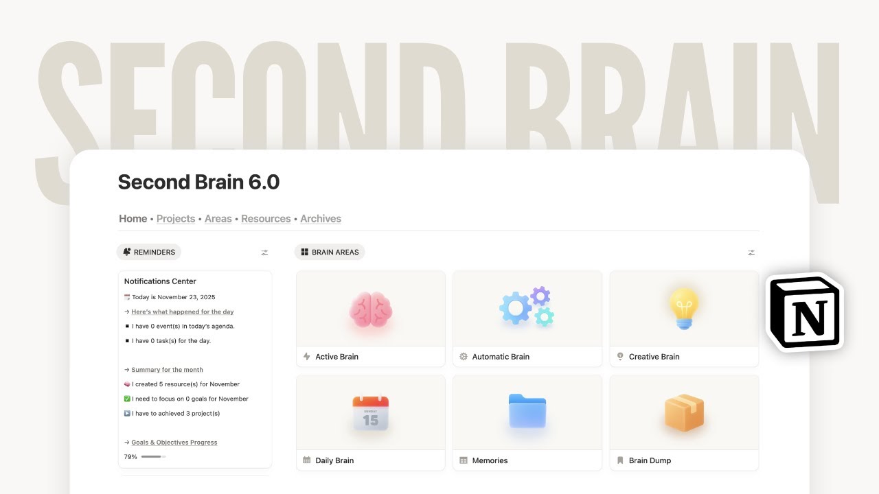 Second Brain Notion Template 2026 | Free Version Included - YouTube