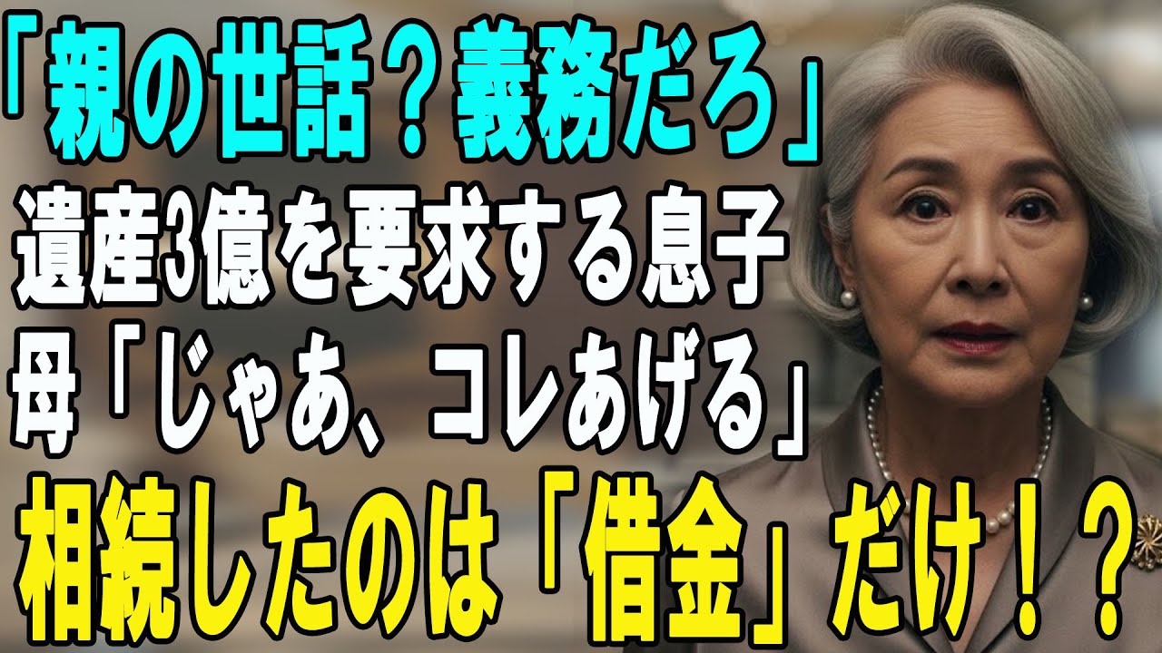 「親に借りを返す必要はない」と豪語する高学歴息子。「介護は迷惑」と言い放った翌日、3億円の遺産が全額他人の手に… 【シニアライフ】【60代以上の方へ】