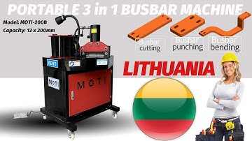 12x200mm Portable 3 in 1 Busbar Machine MOTI-200B with Cutting Punching Bending Functions