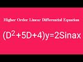 (D^2+5D+4)y=2Sinax #HigherOrderLinearDifferentialEquation L830