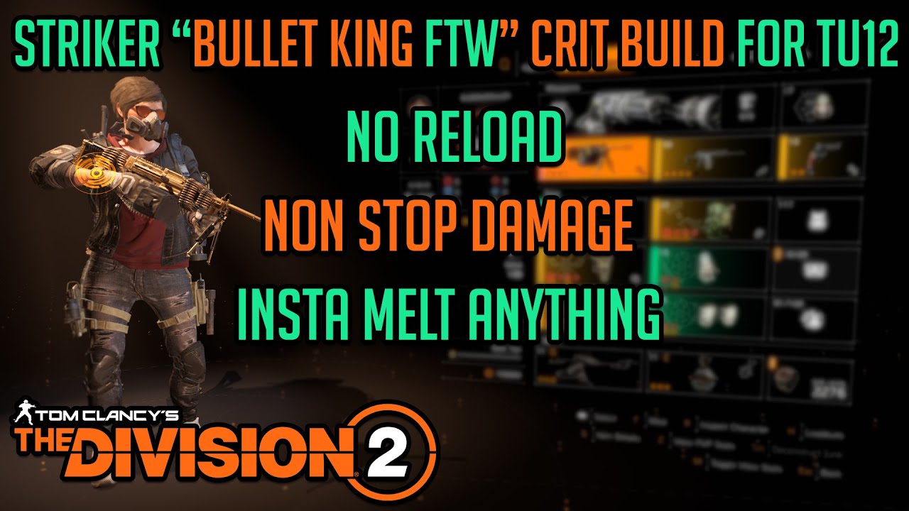 The Division 2 "STRIKER BULLET KING FTW CRIT BUILD FOR TU12" The RPM