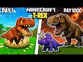 I Survived 1000 Days as a T-REX in MINECRAFT