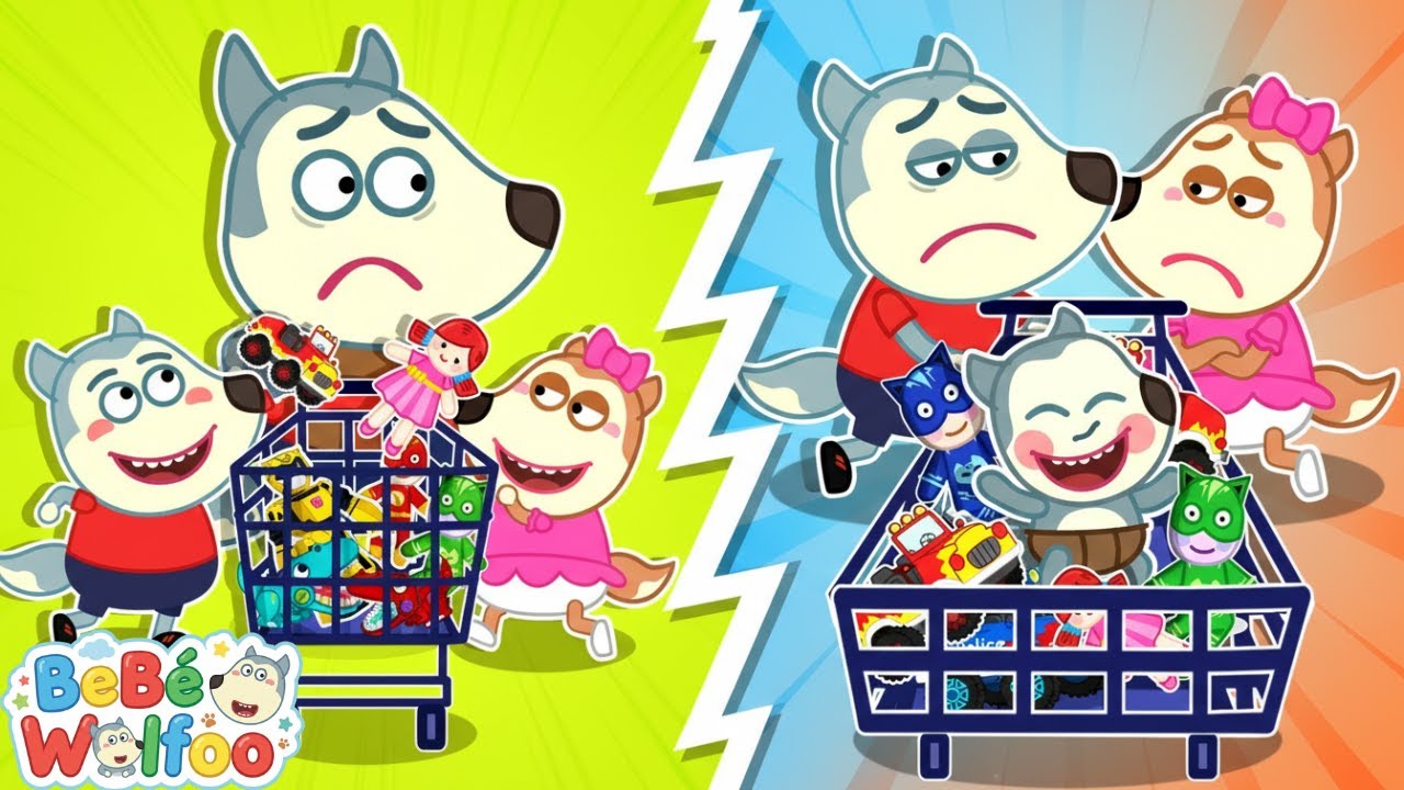 Bebé Wolfoo | ¡Ir al supermercado es muy difícil! | Dibujos animados Navideños para niños