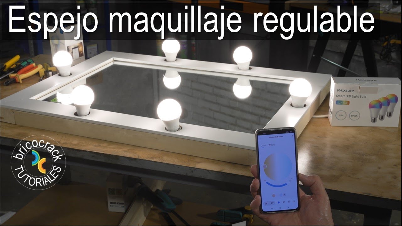 Construir espejo maquillaje con luces LED regulables (Bricocrack) 