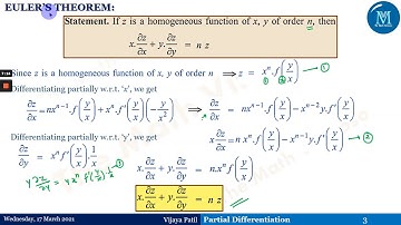 Partial Differentiation | Euler’s theorem on Homogeneous function