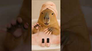 Capybara&#39;s Nail Drying Ritual 👑✨ #capybara #cute #animals #funny #aishorts #ai #humor #cuteanimals