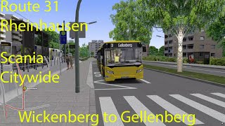OMSI 2 - Rheinhausen Route 31, Wickenberg to Gellenberg (Scania Citywide)