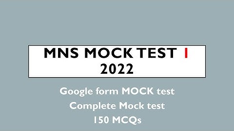 MNS Mock test 1 2022| Complete Mock test 150 Questions| by @mnsprep