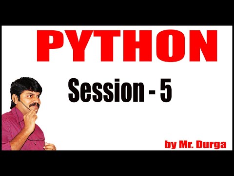 Python Tutorials | Session - 5 | 27-01-2021 | 6 PM | by Durga Sir - YouTube