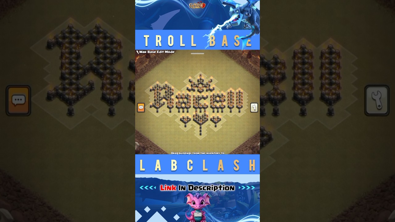 How To Make! TH9 Troll/Progress/Funny Base In Clash of Clans 