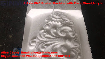 4 axis cnc router machine foam working video