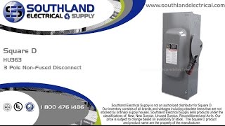 Square D H363WC, 100 Amp, 600 VAC, 3 Pole, N1, Fused Disconnect