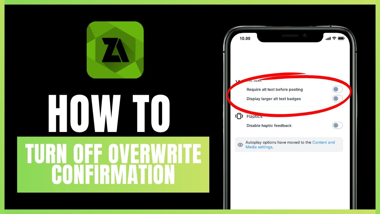 How to turn off overwrite confirmation in ZArchiver - YouTube