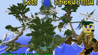 Insanely long Minecraft speedbuild: Crazy rotor flying islands hub