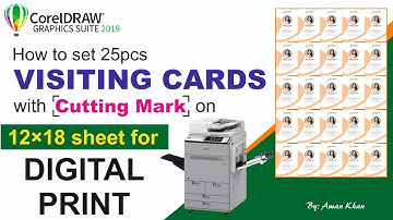 25 Visiting Card Set For Printing 12x18 Sheet & Add Cutting Mark #aarzooamankhan #coreldraw
