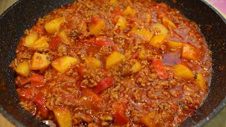 Farmer's pot with minced meat, quick and delicious, farmer's pot recipe with few ingredients