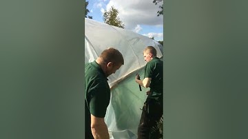 Polytunnel Building Day - Covering the tunnel