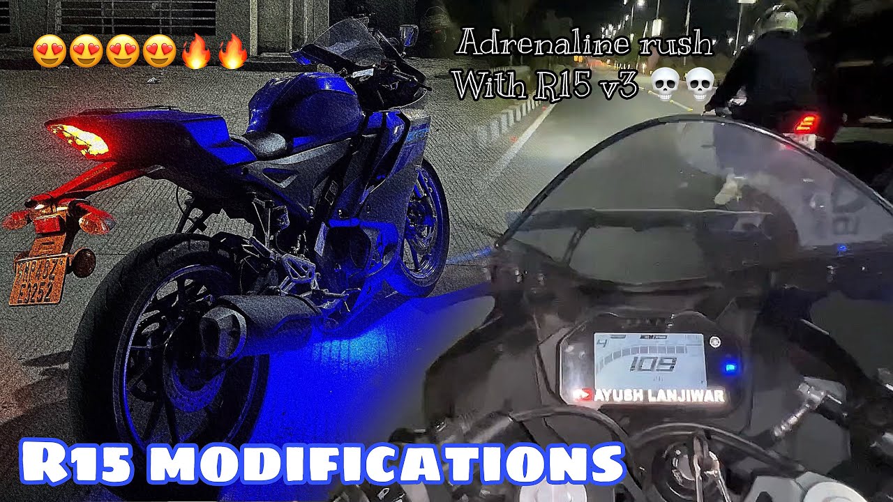 R15 v4 modifications 😍💙🔥| ADRENALINE RUSH DRIVING 😡😡| R15v4 v/s R15v3 ...