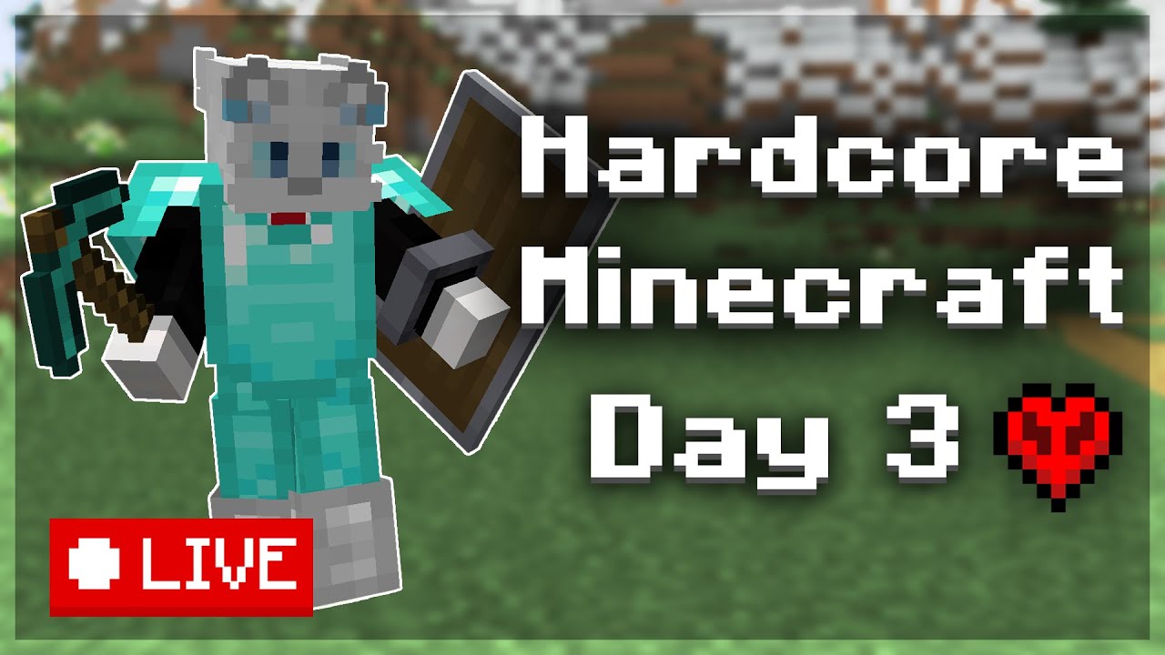 Minecraft Hardcore LIVE Day 3 - Generic stacking up episode - YouTube