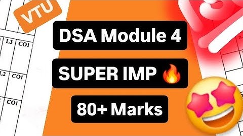 DSA MODULE 4 SUPER IMPORTANT💯🤩| BCS304 MODEL PAPER SOLUTIONS + PASS PACKAGE | VTU 3rd SEM CSE #vtu