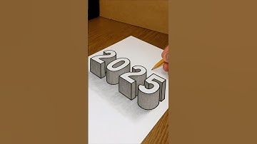 Amazing 3D "2025" Real Illusion On Paper 😲 #3dart #3ddrawing #drawingtutorial #paperart #easy3d