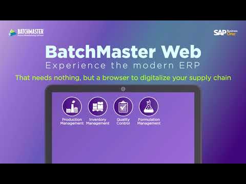 Adopting ERP is now easy with BatchMaster Web.