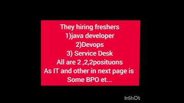 Freshers job as Java developer,Devops , service desk Non-IT also see video and contact office.