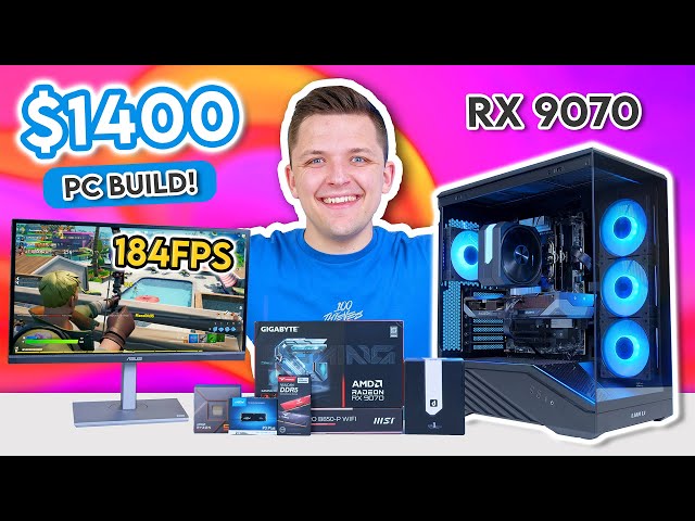 Best $1400 Gaming PC Build 2025! 😀 [ft. RX 9070 & Ryzen 5 w