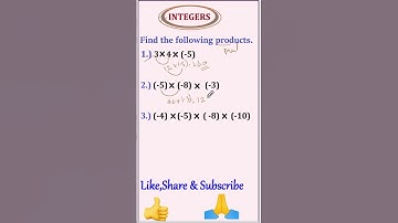 CBSE/NCERT Math Class 7 Integers  | #ShortsProducts Of Numbers |Part - 20| #Bright