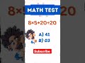 Bodmas math challenge bodmas maths shorts ytshorts