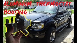 FORD EXPLORER SPORT TRAC ALUMINUM THERMOSTAT HOUSING (UPGRADE)