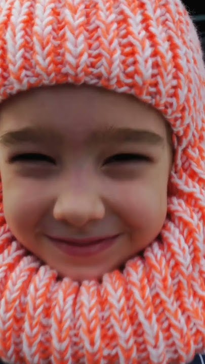 Тёплая балаклава для милой дочи 🤍🧡 #тёплаябалаклава #зимняябалаклава # ...