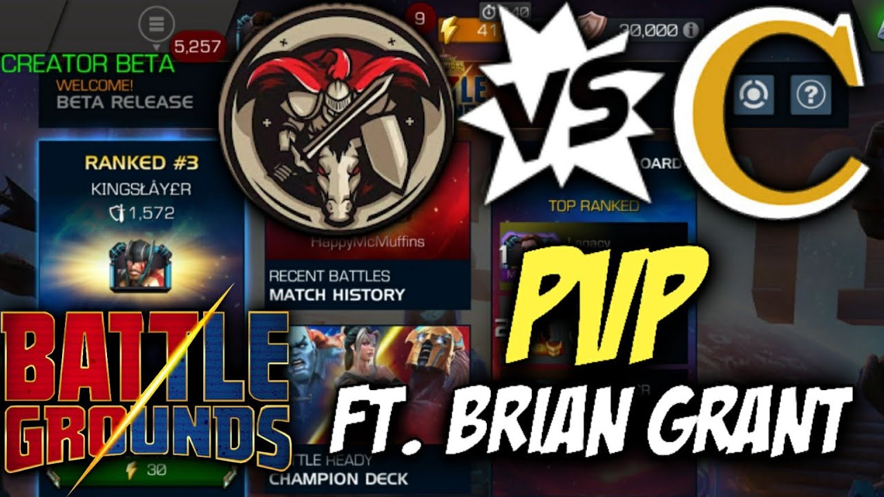 Kingslayer Vs Brian Grant PVP Battle Grounds Gameplay | Marvel Contest Of Champions