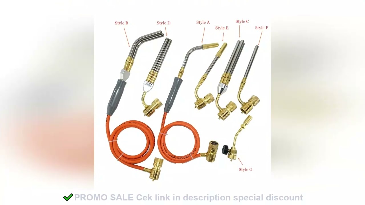 Mapp Torch Gas Welding Flame Brazing Tool 1.5m Hose CGA600 BBQ Heating Quenching HVAC Plumbing Weldi