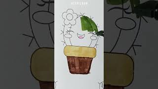 Cute Cactus Colouring Pattern 🎍🌵😍| Colouring Pages 🖌️🎨 | Aesthetic Colouring