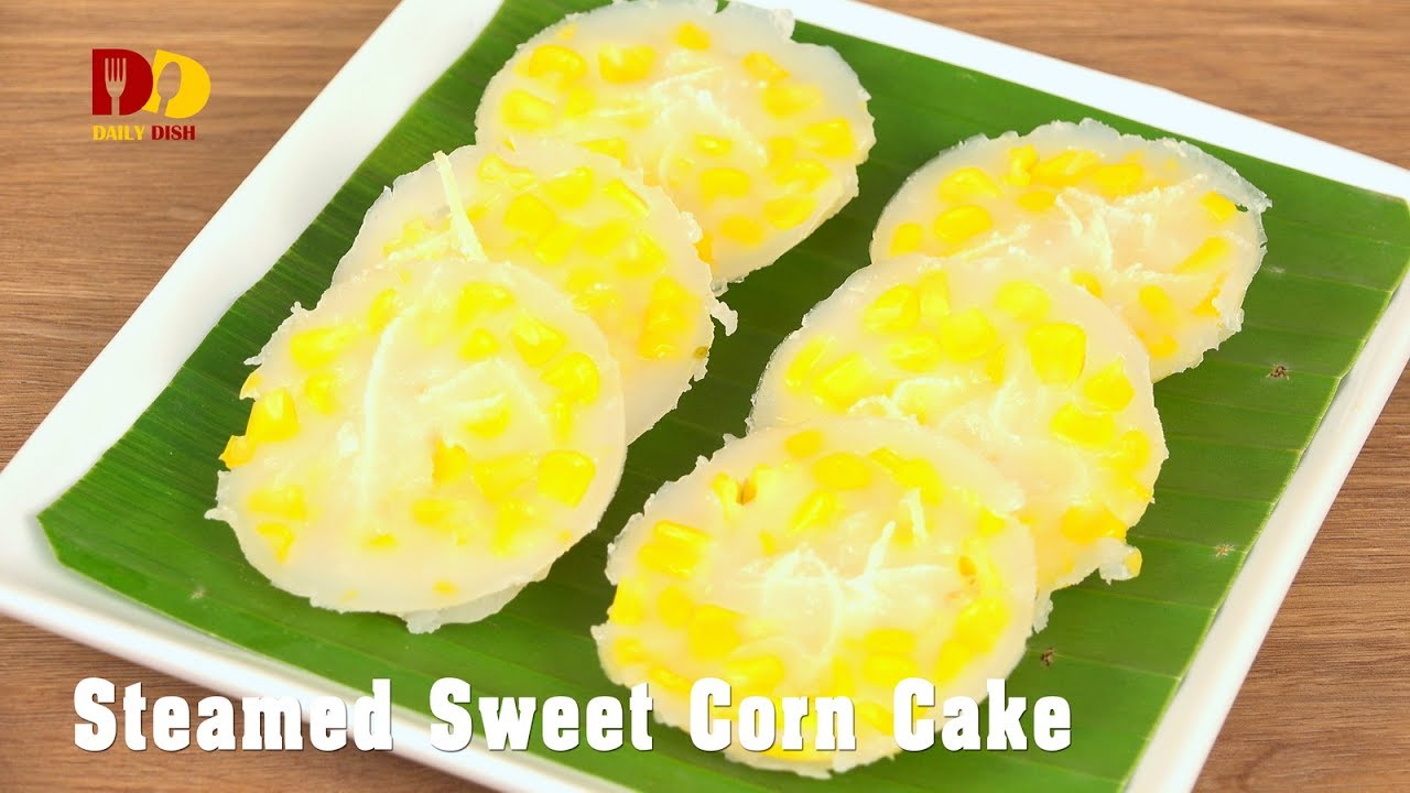 Steamed Sweet Corn Cake | Thai Dessert | Kanom Kaopoad | ขนมข้าวโพด