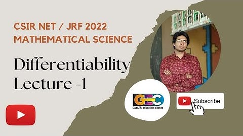 DIFFERENTIABILITY  LECTURE-01  for CSIR NET 2021|Real Analysis | Rohit sir #GAYATRIeducationclasses