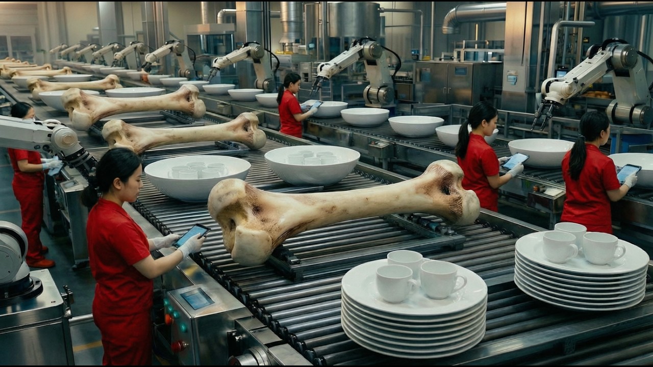 Inside the Largest Dish Set Factory – From Animal Bones to Plates (Full Process)