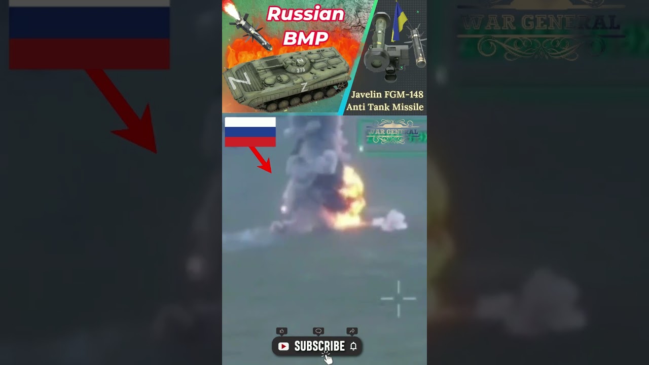 Ukrainian forces blow up Russian tanks with an anti tank missile system 