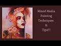 Mixed media painting tutorial fun process step by step