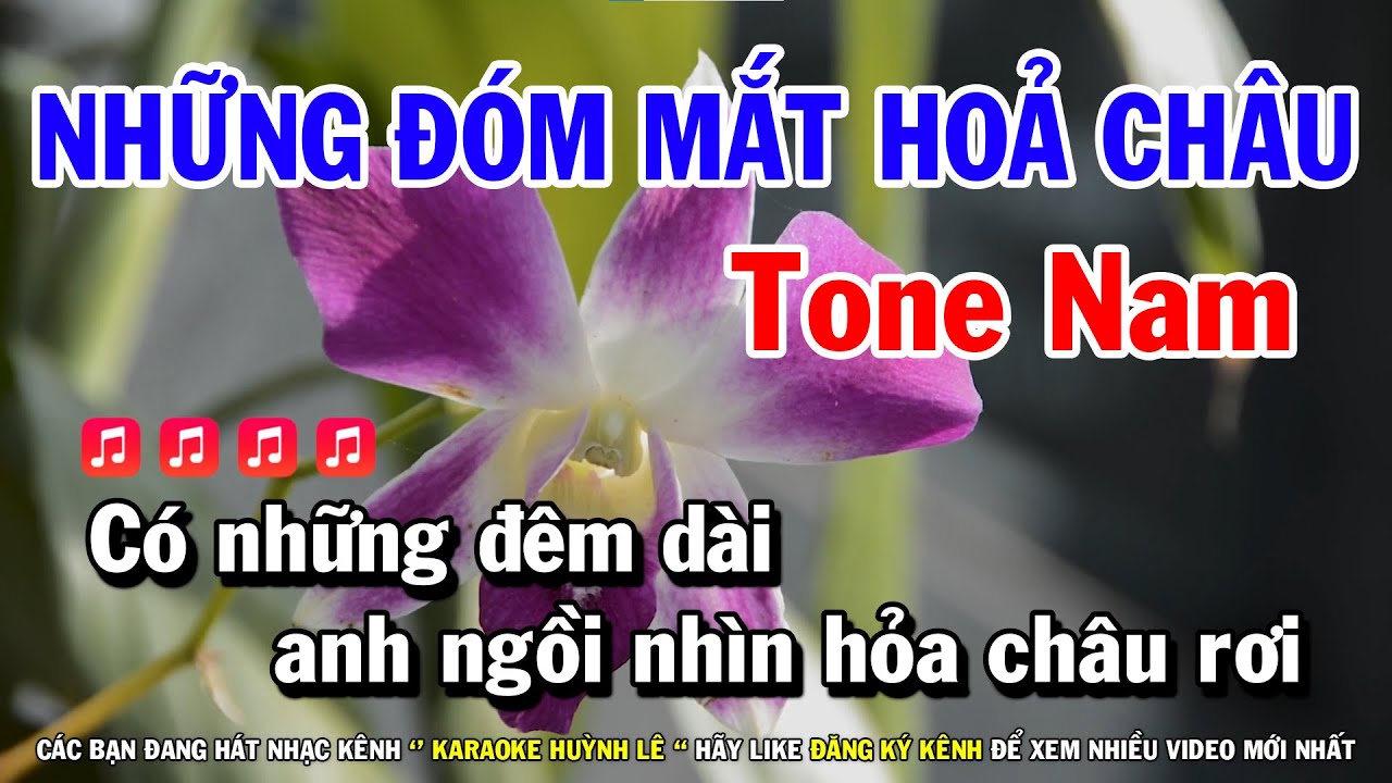 Karaoke Những Đóm Mắt Hoả Châu - Tone Nam Nhạc Sống | Huỳnh Lê