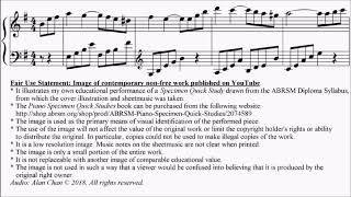 ABRSM Piano Specimen Quick Studies DipABRSM No.3 Autumn Mist Sheet Music