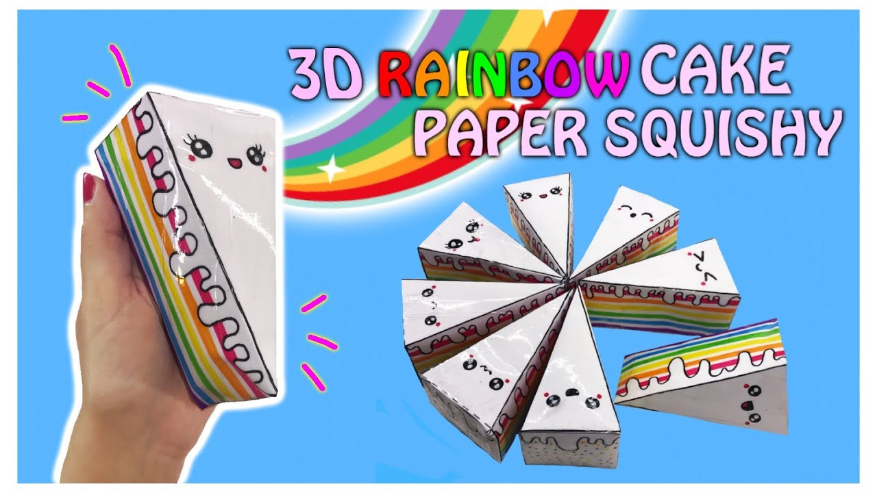 3D PAPER SQUISHY-HOW TO MAKE 3D RAINBOW CAKE PAPER SQUISHY WITHOUT YouTube