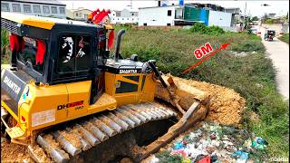 NEW Update98% Landfilling Flooded Area Cleanup & Landfilling With SHANTUI DH17C3 Pro & DumpTruck screenshot 3